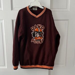 Lee Men's V-Neck Sweater - Dark Brown and Orange